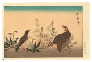 歌麿「鶉 雲雀【復刻版】」