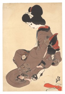 北野恒富「稽古の間」