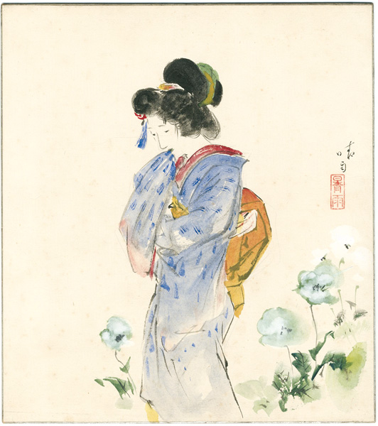 伊藤晴雨 自筆色紙 けしの花 山田書店美術部オンラインストア 伊藤晴雨 自筆色紙 けしの花 山田書店美術部オンラインストア