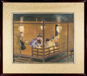 自筆水彩画 川床（仮題） ／ 中澤弘光