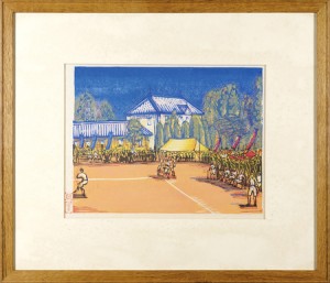 野球大会之図 ／ 川上澄生