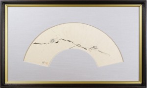 自筆扇面 かたつむり（仮題） ／ 藤田嗣治（レオナール・フジタ）
