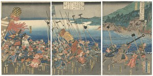 源平盛衰記　阿波国勝浦合戦 ／ 国芳