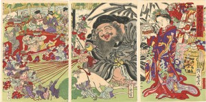 新版大黒天福引之図 ／ 暁斎