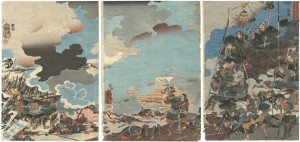 永禄四年九月四日川中島ノ合戦ニ山本勘介入道討死図 ／ 国芳