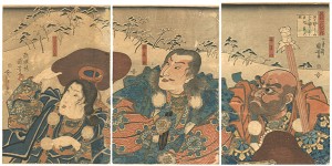 義経一代記之内　源義経公よし野山中ひょうはく奥州落乃図 ／ 国芳