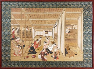 肉筆浮世絵　琴棋書画図 ／ 作者不詳