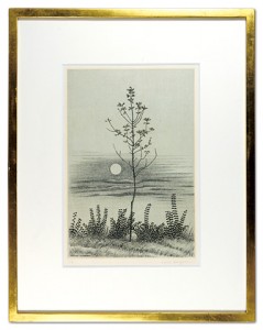 木と月 ／ 長谷川潔