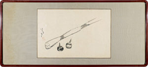 自筆画額　蓮根と慈姑 ／ 竹久夢二